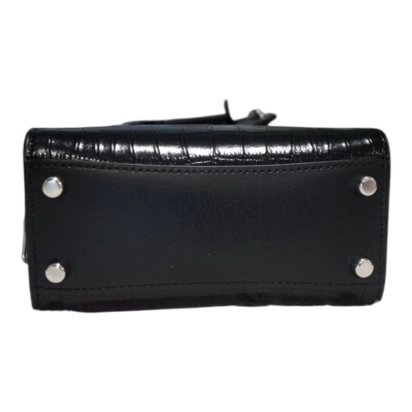 🖤 Coach Andrea Mini Carryall Satchel in Black Croc Embossed Leather | MSRP $398 - Picture 5 of 8